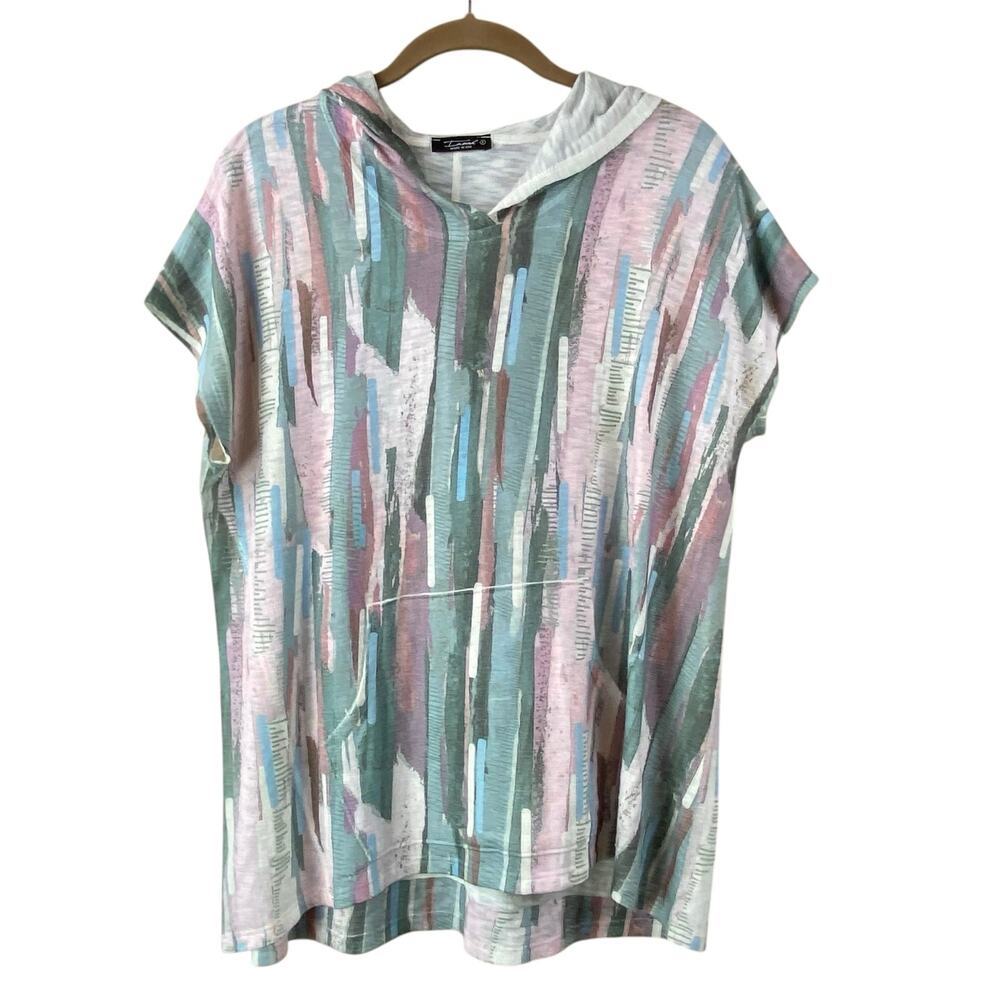 Inoah Tunic Top Size S Art To Wear Pastel Hoodie Layering Boho